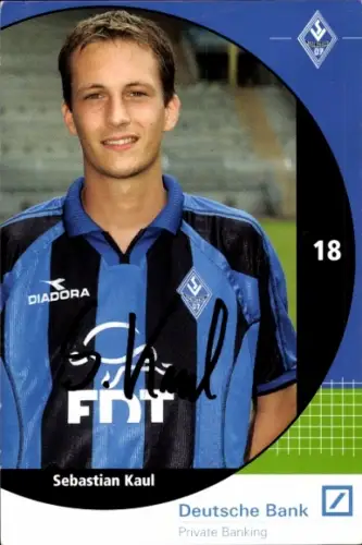 Autogrammkarte Fußballer Sebastian Kaul, SV Waldhof Mannheim 07, Autogramm