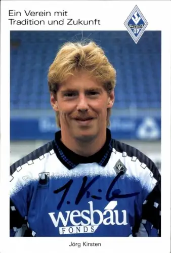 Autogrammkarte Fußballer Jörg Kirsten, SV Waldhof Mannheim 07, Autogramm