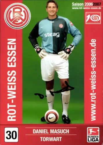 Autogrammkarte Fußballer Daniel Masuch, Rot-Weiss Essen, Autogramm