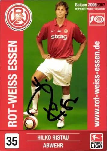Autogrammkarte Fußballer Hilko Ristau, Rot-Weiss Essen, Autogramm