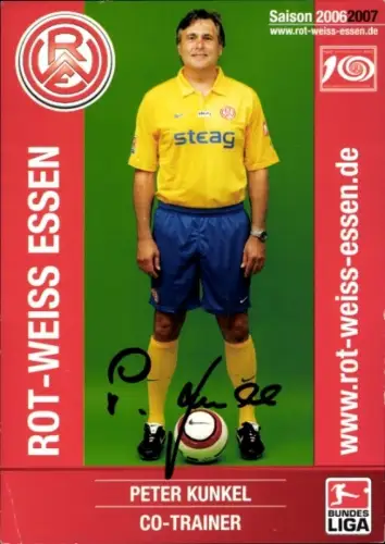 Autogrammkarte Co Trainer Peter Kunkel, Rot-Weiss Essen, Autogramm