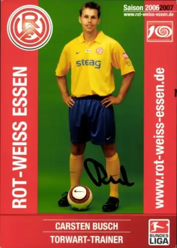 Autogrammkarte Torwart Trainer Carsten Busch, Rot-Weiss Essen, Autogramm