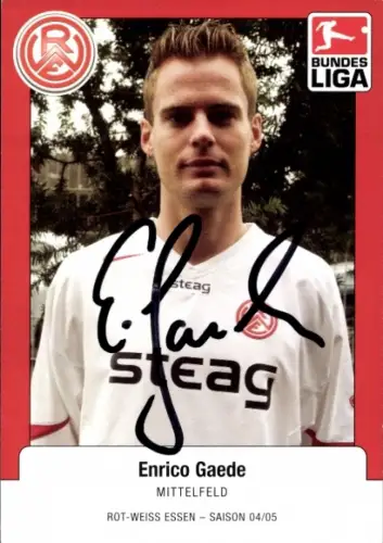 Autogrammkarte Fußballer Enrico Gaede, Rot-Weiss Essen, Autogramm