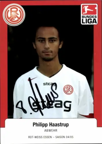Autogrammkarte Fußballer Philipp Haastrup, Rot-Weiss Essen, Autogramm