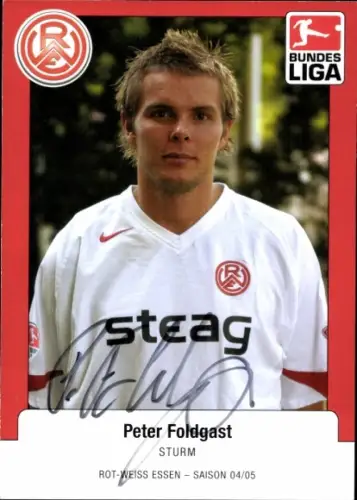 Autogrammkarte Fußballer Peter Foldgast, Rot-Weiss Essen, Autogramm