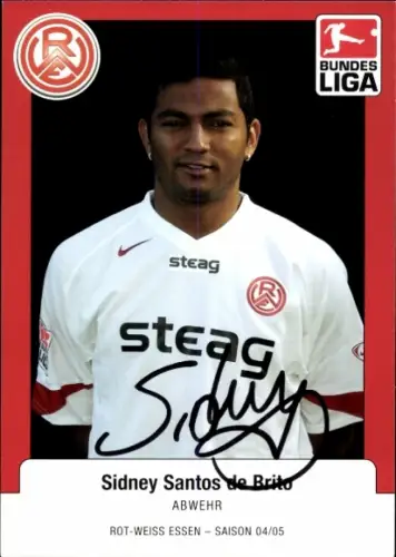 Autogrammkarte Fußballer Sidney Santos de Brito, Rot-Weiss Essen, Autogramm
