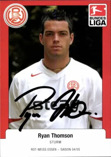 Autogrammkarte Fußballer Ryan Thomson, Rot-Weiss Essen, Autogramm