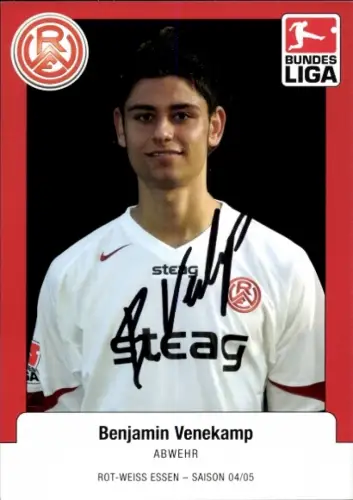 Autogrammkarte Fußballer Benjamin Venekamp, Rot-Weiss Essen, Autogramm