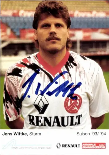 Autogrammkarte Fußballer Jens Wittke, Rot-Weiss Essen, Autogramm