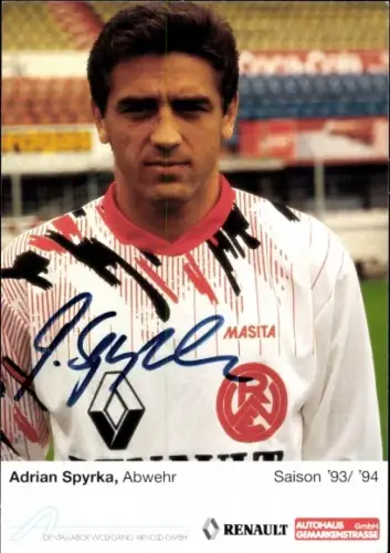 Autogrammkarte Fußballer Adrian Spyrka, Rot-Weiss Essen, Autogramm