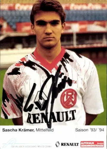 Autogrammkarte Fußballer Sascha Krämer, Rot-Weiss Essen, Autogramm