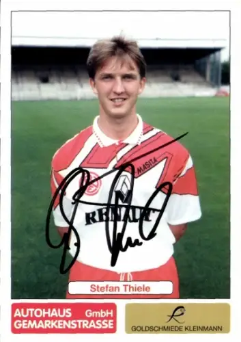 Autogrammkarte Fußballer Stefan Thiele, Rot-Weiss Essen, Autogramm