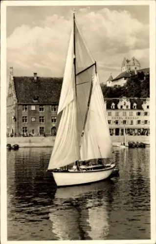 Ak Meersburg am Bodensee, Segelboot