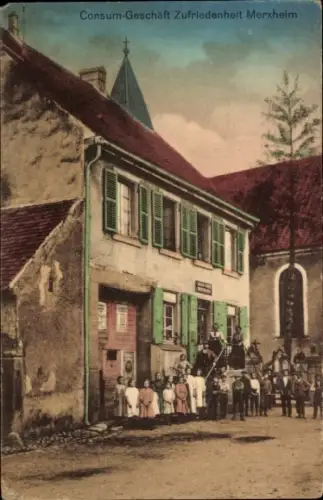Ak Merxheim Elsass Haut Rhin, Consum-Geschäft Zufriedenheit, Anwohner