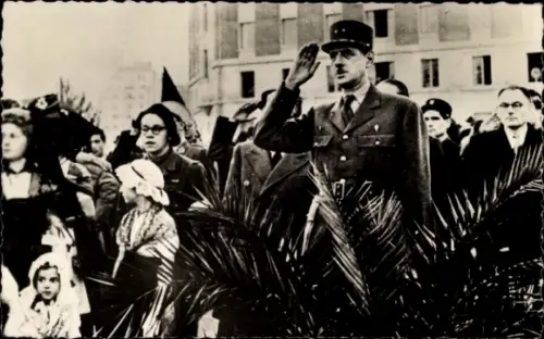 Ak Straßburg Elsass Bas Rhin, General de Gaulle in Straßburg