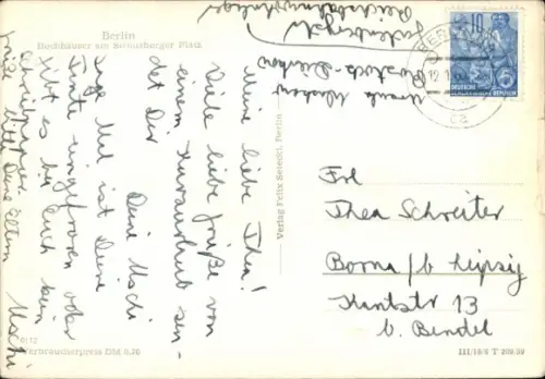 Ak Berlin Friedrichshain, Strausberger Platz, Hochhäuser