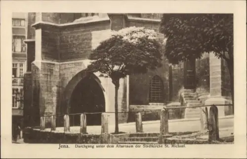 Ak Jena in Thüringen, Durchgang unter dem Altarraum, Stadtkirche St. Michael, Jena