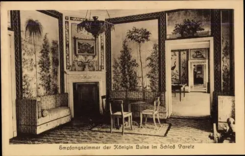 Ak Paretz Ketzin an der Havel, Schloss, Empfangszimmer der Königin Luise
