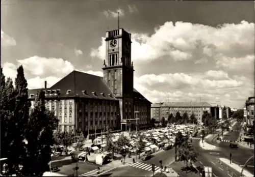 Ak Berlin Schöneberg, Rathaus, Markt
