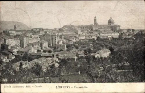 Ak Loreto Marche, Panorama von  Stadtansicht,  Gebäude
