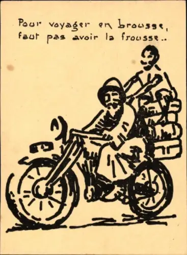 Ak Zwei Männer fahren Motorrad