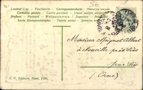 Ak 1. April, Fisch mit Regenschirm