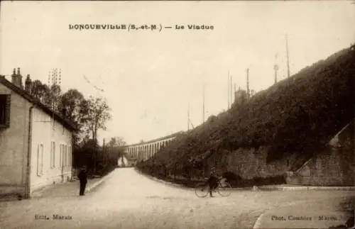Ak Longueville Seine et Marne, Viadukt