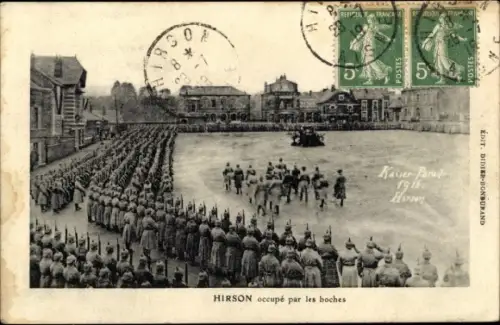 Ak Hirson Aisne, Von den Deutschen besetzt