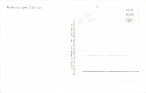 Ak Konstanz am Bodensee, Luftaufnahme von Konstanz, Stadtansicht, Bodenseeufer, Hafen, Schiffe