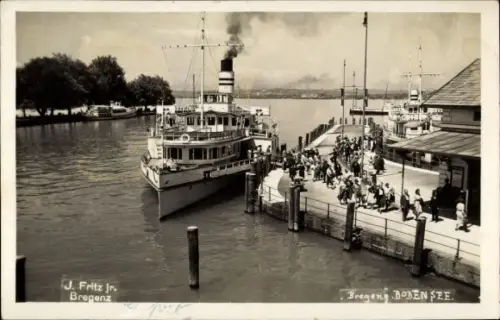 Ak Bregenz am Bodensee Vorarlberg, Dampfer
