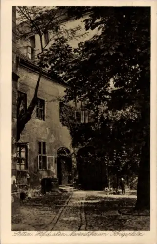 Ak Szczecin Stettin Pommern, Stettin Holidalen, Marienstifles, Königsplate, alte Gebäude, Bäume