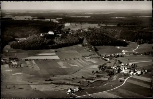 Ak Leutkirch im Allgäu Württemberg, Luftaufnahme von Schloss Zeil,  Allgäu, Felder, Wälder