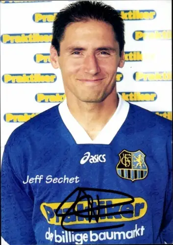 Autogrammkarte Fußballer Jeff Sechet, 1. FC Saarbrücken, Autogramm