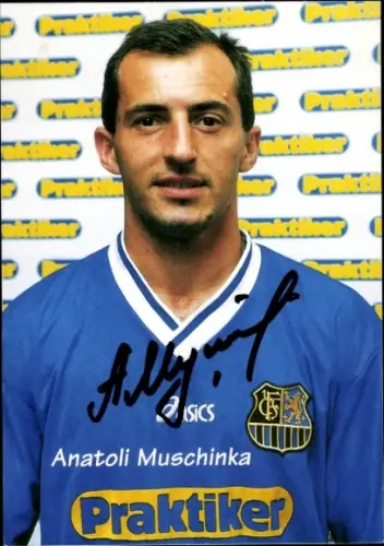 Autogrammkarte Fußballer Anatoli Muschinka, 1. FC Saarbrücken, Autogramm