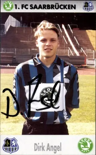 Autogrammkarte Fußballer Dirk Angel, 1. FC Saarbrücken, Autogramm