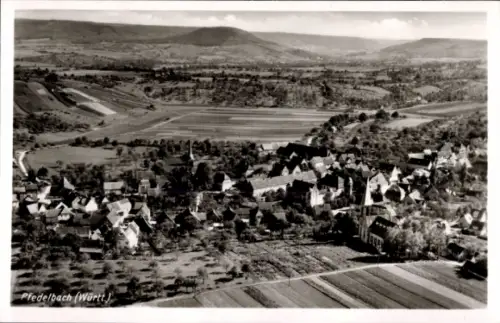 Ak Pfedelbach in Württemberg, Luftaufnahme von  ländliche Umgebung, Häuser, Felder