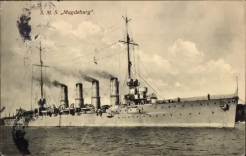 Ak Deutsches Kriegsschiff, S.M.S Magdeburg, Kleiner Kreuzer, Kaiserliche Marine