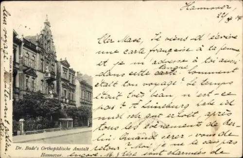 Ak Hannover, Dr. Bade's Orthopädische Anstalt