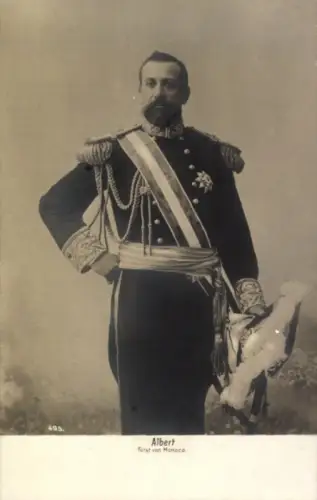Ak Albert, Fürst von Monaco, Portrait in Uniform