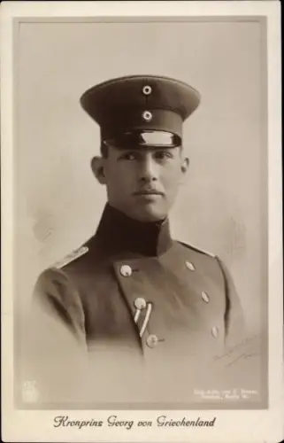 Ak Kronprinz Georg von Griechenland, Portrait in kaiserlicher Uniform