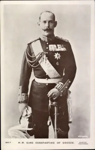 Ak Konstantin I., König der Hellenen, Portrait in Uniform