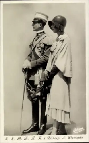 Ak Marie José von Belgien, Königin von Italien, König Umberto II. von Italien