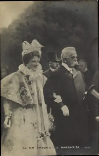 Ak König Umberto I. von Italien, Königin Margarethe von Italien, Portrait