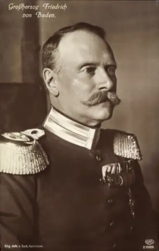 Ak Großherzog Friedrich von Baden, Portrait in Uniform