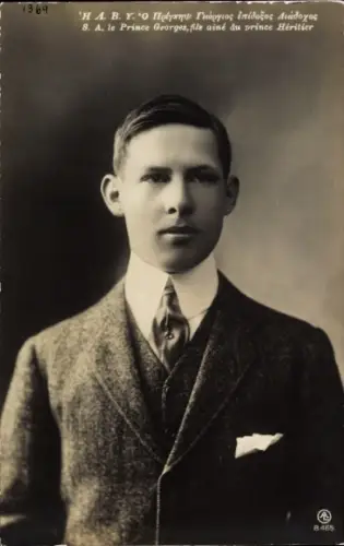 Ak Prinz Georg von Griechenland, Portrait