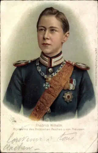 Litho Kronprinz Wilhelm von Preußen, Portrait in Uniform