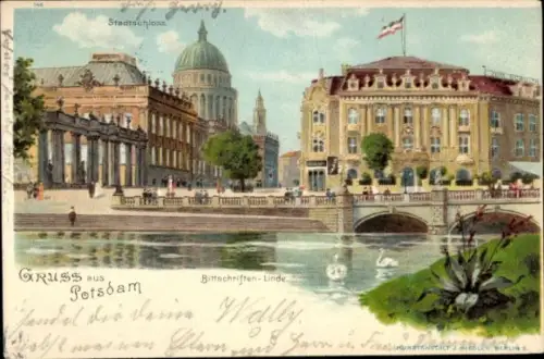 Litho Potsdam, Bittschriften-Linde, Stadtschloss