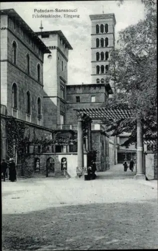 Ak Potsdam in Brandenburg, Sanssouci, Friedenskirche, Eingang