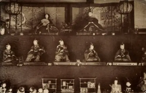 Ak Japan, Menschen in japanischen Volkstrachten