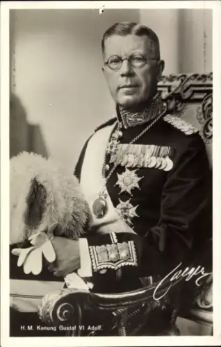 Ak König Gustaf VI Adolf von Schweden, Portrait